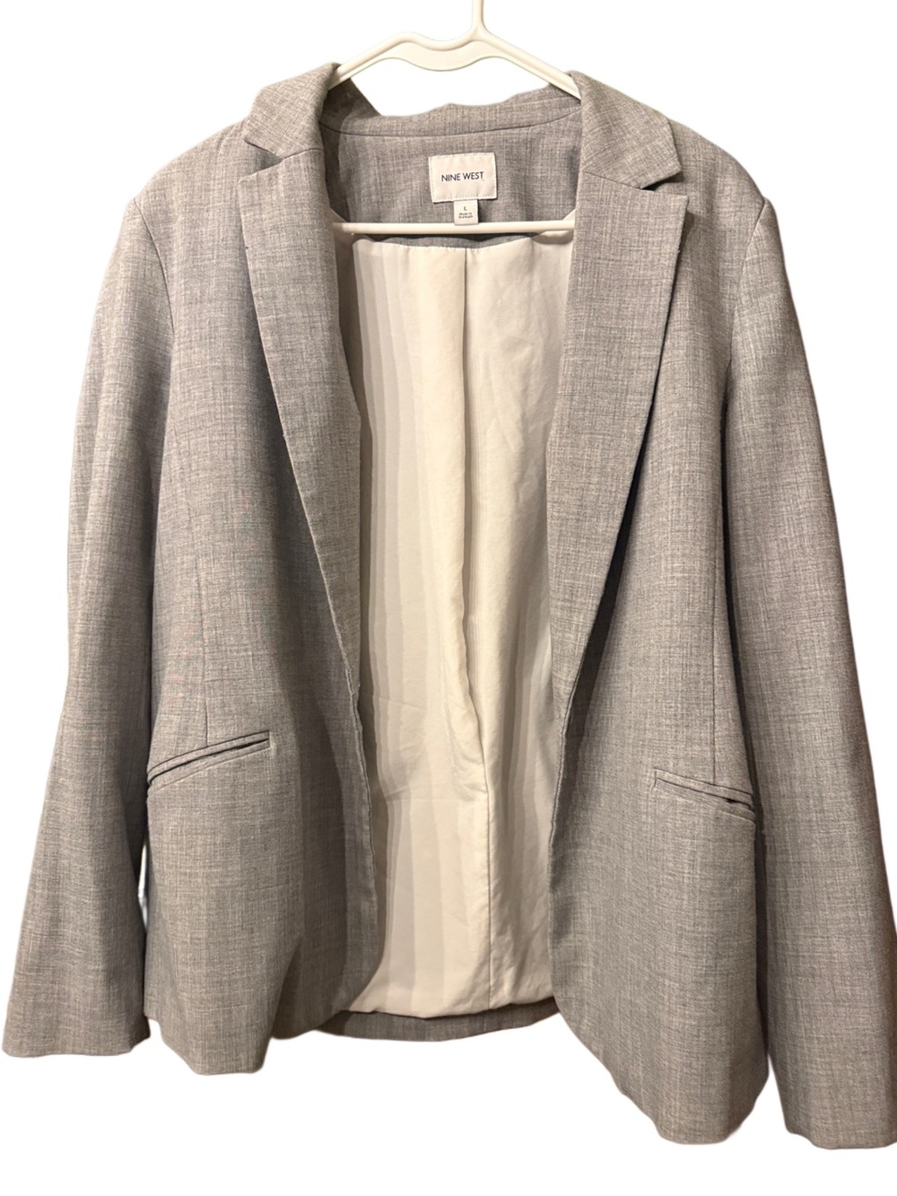 Nine West Women's Light Gray Tailored Blazer